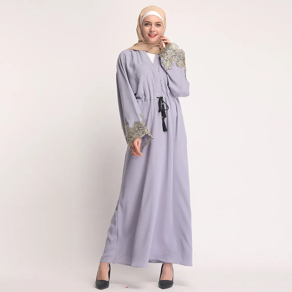 Платье большого размера винтажное черное кружевное платье с вышивкой Abaya Дубаи