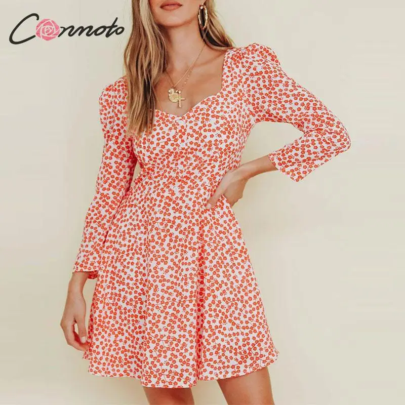 Conmoto Сексуальные короткие платья с принтом сердечками винтажное платье для