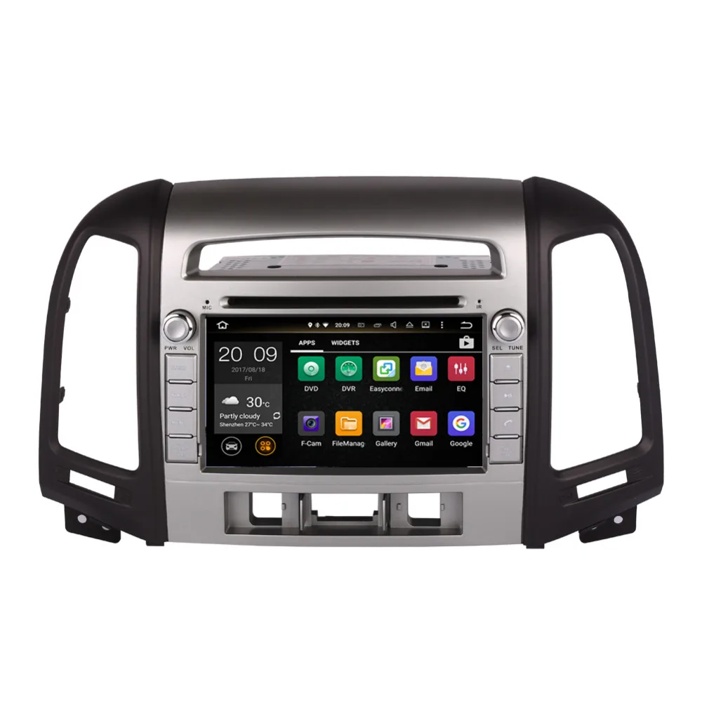 Автомагнитола для Hyundai Santa Fe Android 7 1/8 0 Восьмиядерный процессор 4 Гб ОЗУ стерео