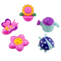 5pcs squirters sounding dabbling baby bathing toy spray water garden flower bath toys for baby girls c5