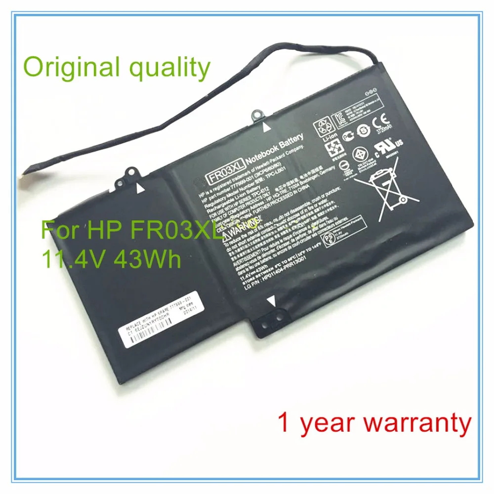 

Original Laptop Battery FR03XL (11.4V 43wh) for TPC-LB01 TPC-I012 777999-001 3ICP6/60/80