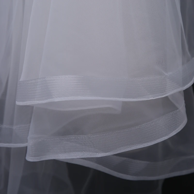 Свадебная Фата с расческой двухслойная окрашенная гребнем фата невесты из тюля