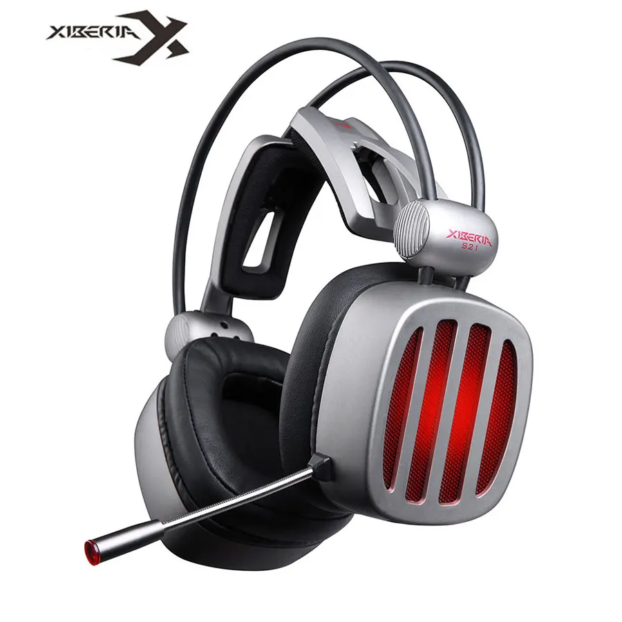 XIBERIA S21 Gaming Headset USB 7.1 Surround Sound Stereo Deep Bass Headphones with Microphone LED Light for PC Computer Gamer |