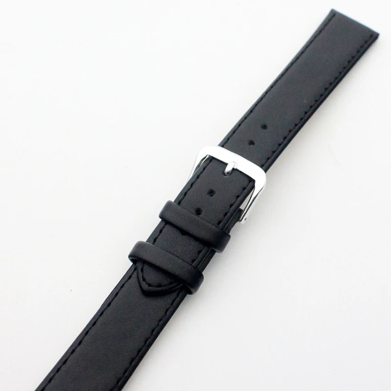Way Deng - Women Men Generic Vintage Soft Plain Black PU Leather Wrist Watch Band Two-piece Strap Watchbands Accessories Y031 | Наручные