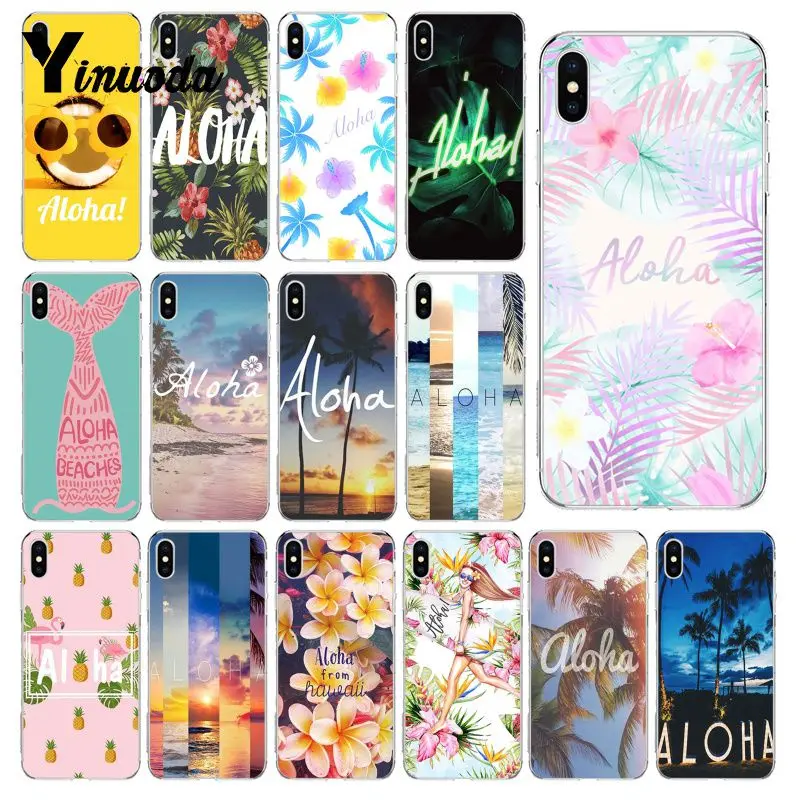 

Yinuoda Hello Hawaii Aloha Painted Phone Case for iphone SE 2020 8 7 6 6S Plus X XS MAX 5 5S SE XR 10 Cover