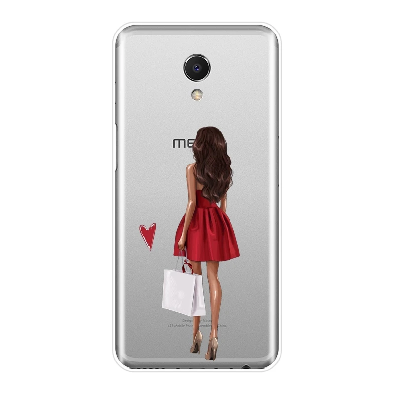 Чехол для телефона Meizu M2 M3 M5 M6 Note силиконовая Эстетическая Черная мягкая задняя