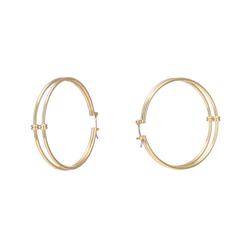 YMYW изысканные двухслойные круглые серьги в виде колец геометрической формы