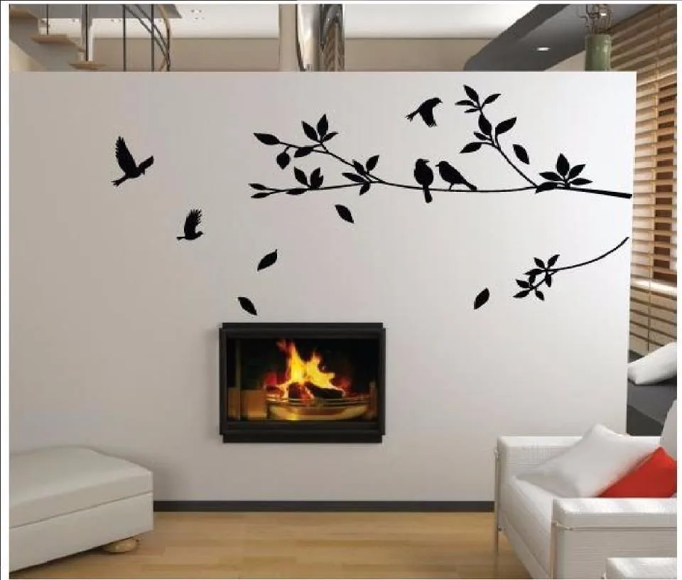 

70cmx100cm Tree and Bird Wall Stickers Vinyl Art Decals Bedroom Decor