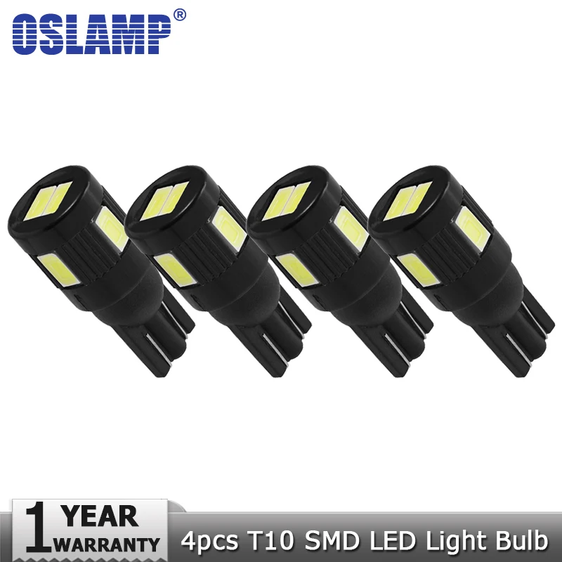 Oslamp 4 шт./лот T10 Автомобильные светодиодные лампы W5W SMD 5630 белый 12 В габаритные огни