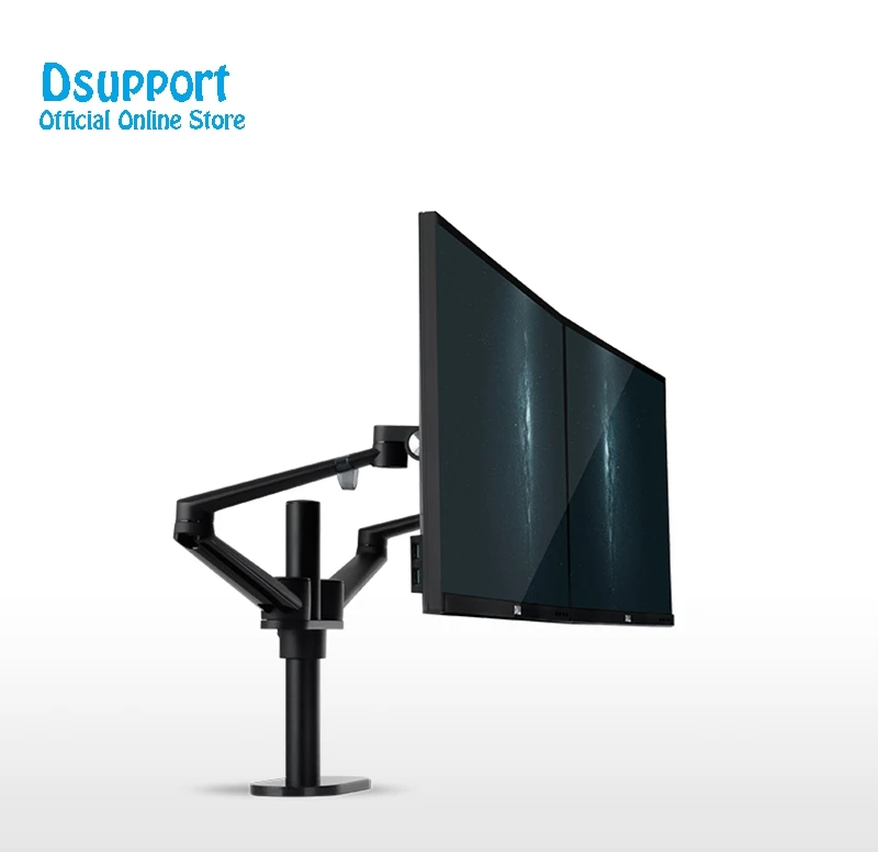 Алюминиевый сплав LCD LED двойной держатель монитора кронштейн 360 градусов