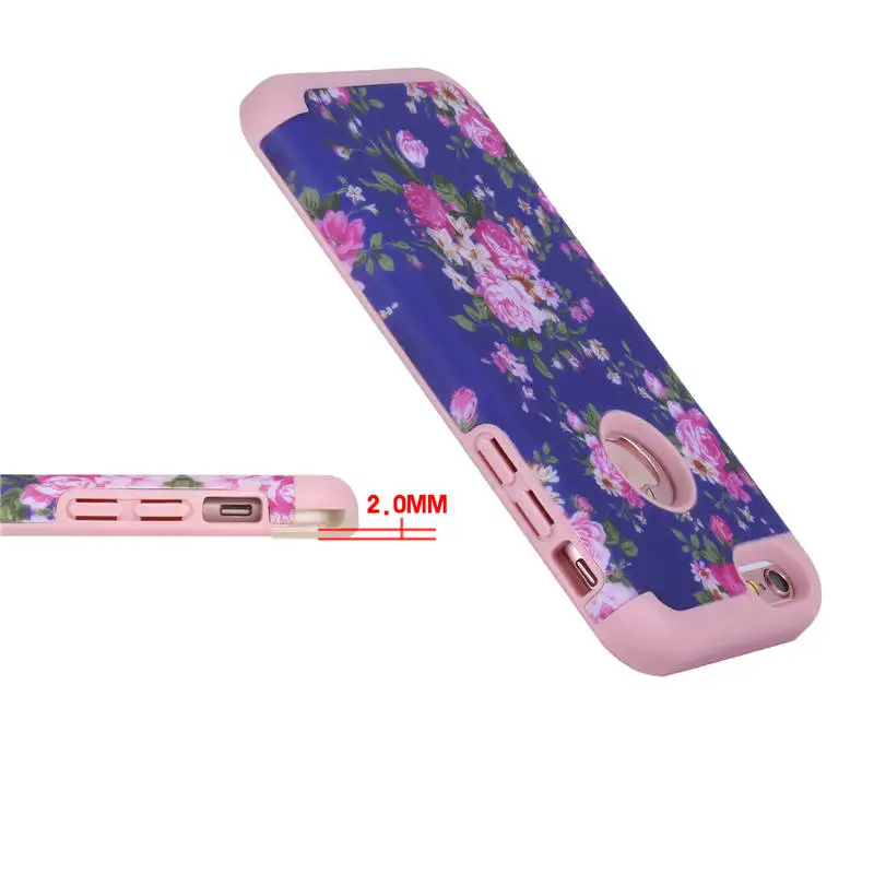 Fashion Flower IMD Pattern Shock Proof Hybrid 2 in 1 PC TPU Slim Armor case for Apple iPhone 6s Plus 7 |