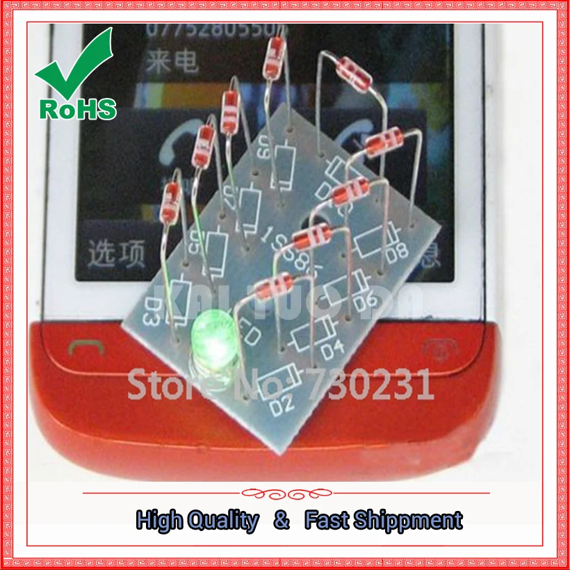 Free Shipping NO Need Power Mobile Phone Signal Flash Light Radiation DIY Kit Cheaper module board | Электронные компоненты и