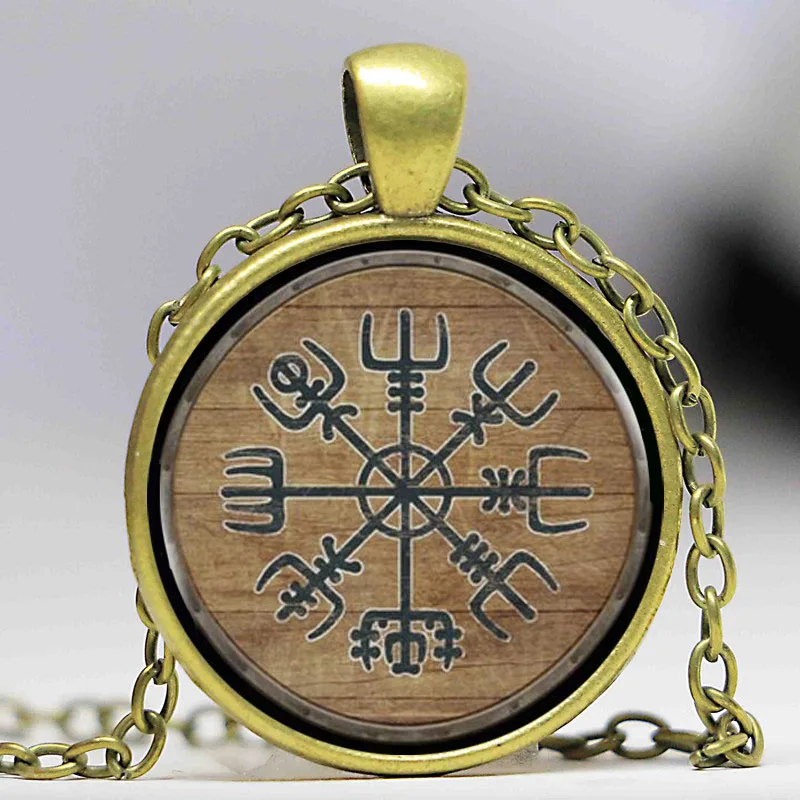 Щит викинга стекло кабошон с фото ожерелье серебро Винтаж лошадь арт подвесной