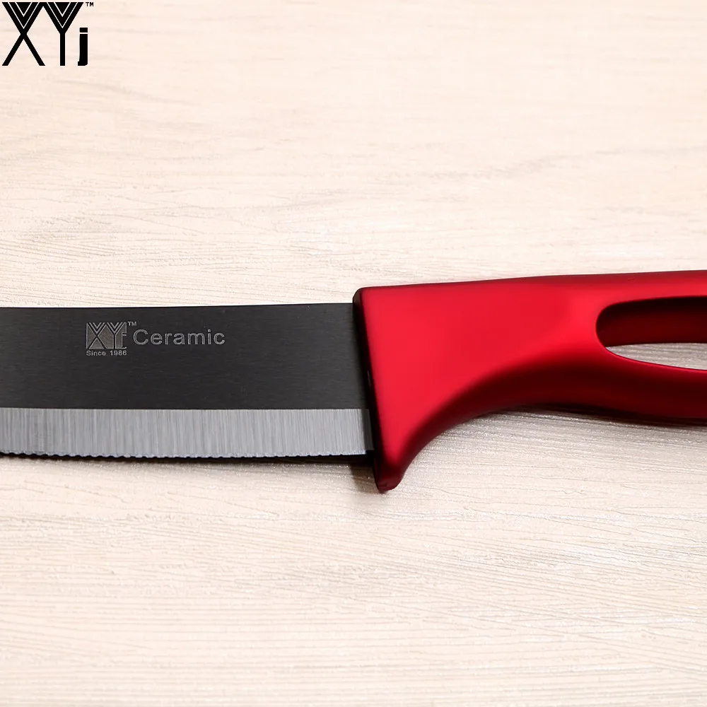 Керамика хлеб Ножи черное лезвие красной ручкой экологичный 6 дюймов santoku xyj