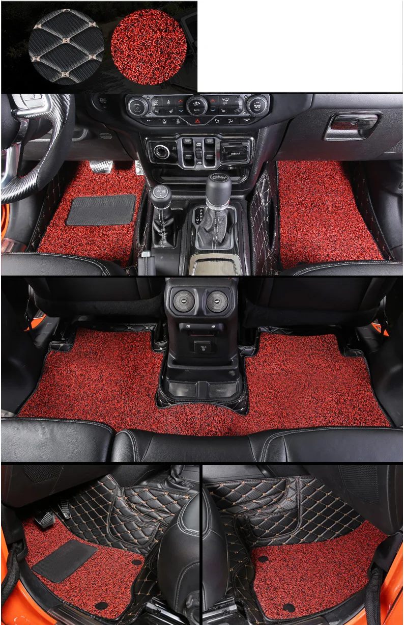 Lsrtw2017 волокна кожи провода петли салона автомобиля коврик для jeep wrangler JL