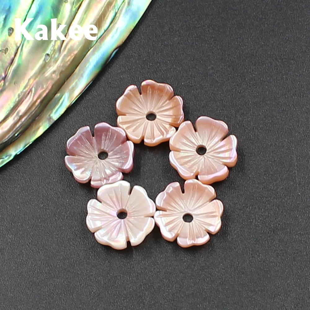 Подвески Kakee из натурального жемчуга для рукоделия розовые цветы в виде раковины