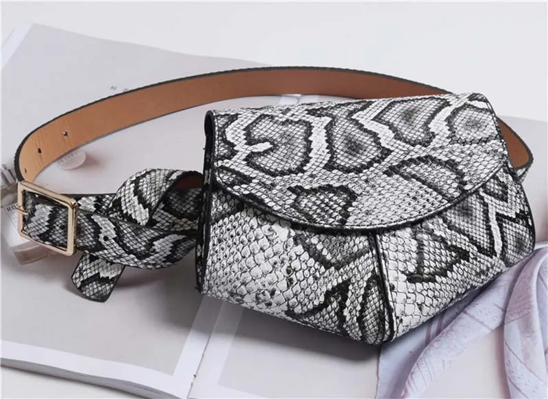 Snake Waist Packs Женские сумки на пояс со змеиным принтом, новые модные женские сумки на пояс, дамские карманы для хранения, кожаная сумка-мессенджер, поясная сумка - Цвет: Snake Waist Packs