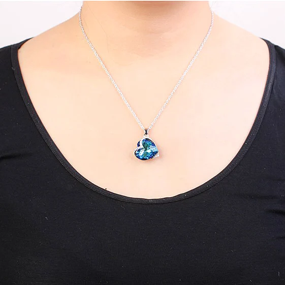 Ожерелья с кристаллами Swarovski модные ювелирные изделия для женщин кулон 2018 Синие