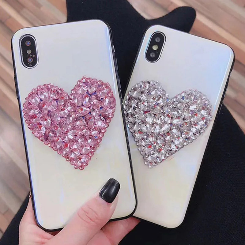 Rheinruby блестящие стразы стеклянный чехол с сердечками для huawei P30 Pro mate 20 X P20 10 Nova 4 Honor