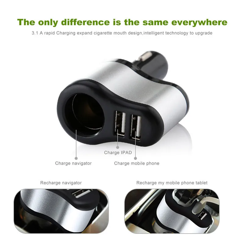 Автомобильное зарядное устройство с двумя USB портами 3 1 А|Зажигалка| |