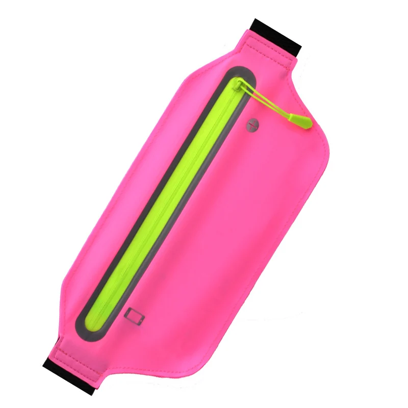 Pink GLRSBUTY, тонкая поясная сумка для женщин, поясная сумка, мужская сумка для денег, для улицы, для телефона, для бедер, Сумка с отверстием для наушников, многофункциональная, для спортзала - Цвет: Pink