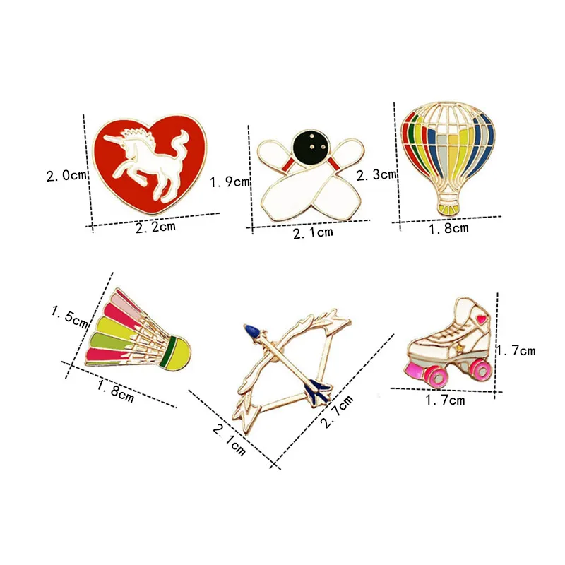 1 шт. брошка в стиле движения шар бадминтон бантик знак нашивки на рюкзаке иконы