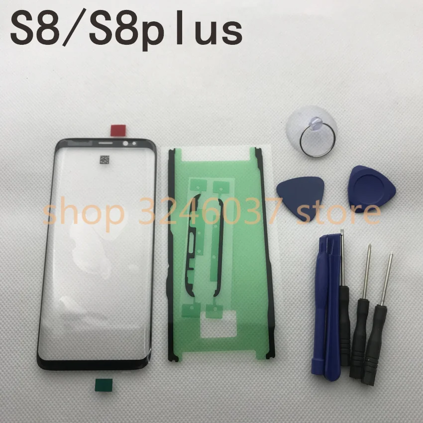 

Original s8 edge Front Outer Glass Lens replacement for Samsung Galaxy s8 G950 S8 plus g955 LCD touch screen+ Adhesive +Tools