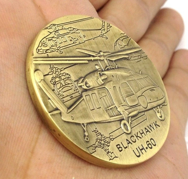 Военная армия США блестящая монета вертолет BLACKHAWK вызов значок мировой военный