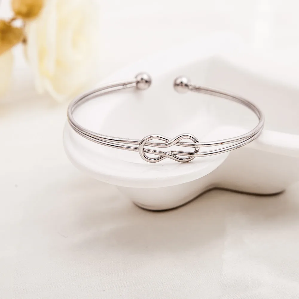 Женские открытые браслеты Двойные Регулируемые Позолоченные посеребренные