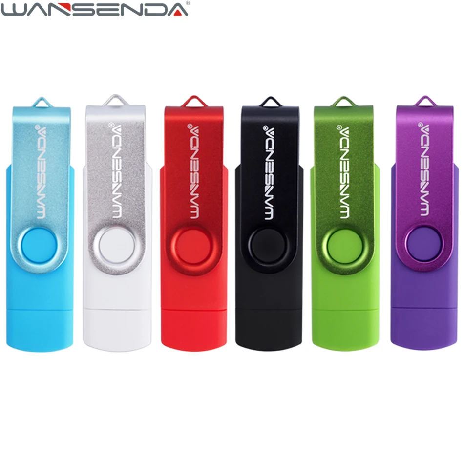 WANSENDA OTG USB флеш накопитель 256 ГБ 128 Гб 64 32 16 8 смартфон 2 в 1 микро карта памяти|USB