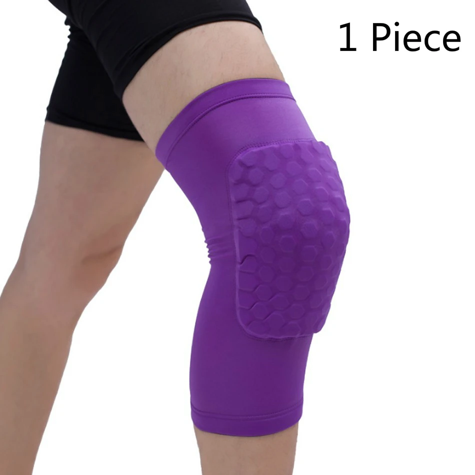 One Piece Purple Стоящий 1 шт сотовый баскетбольный наколенник короткий дизайн компрессионный наколенник для ног волейбольный наколенник - Цвет: One Piece Purple