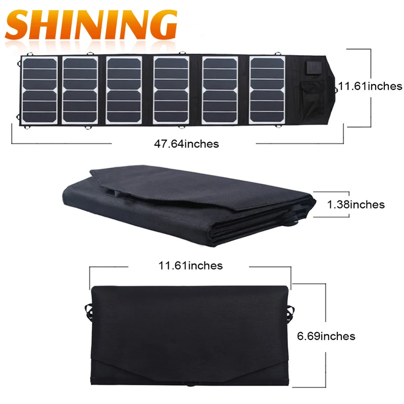 39 Вт Солнечная энергия двойной USB складное зарядное устройство солнечной панели