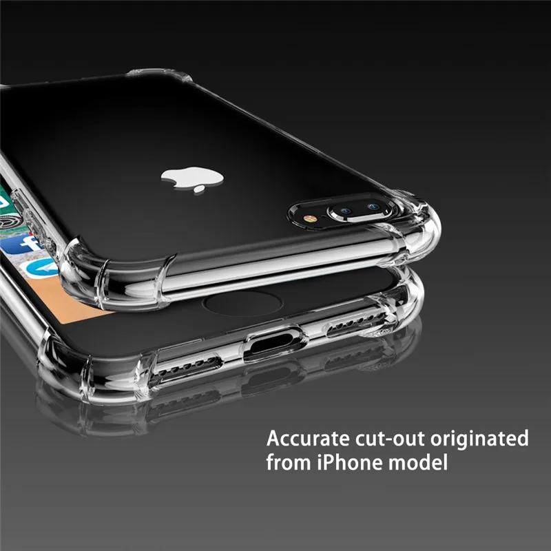 Чехол для iPhone X 8 7 6 6s Plus 5 5s SE прозрачный силиконовый чехол с воздушной подушкой