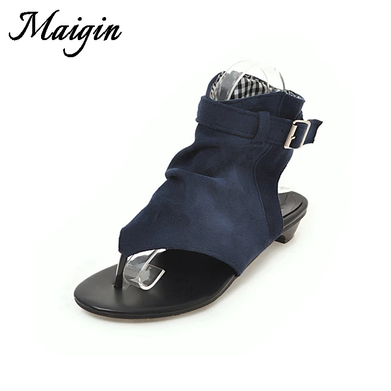 Maigin Римские сандалии Для женщин 2018 классный клип носком Slingback Летняя обувь низкая
