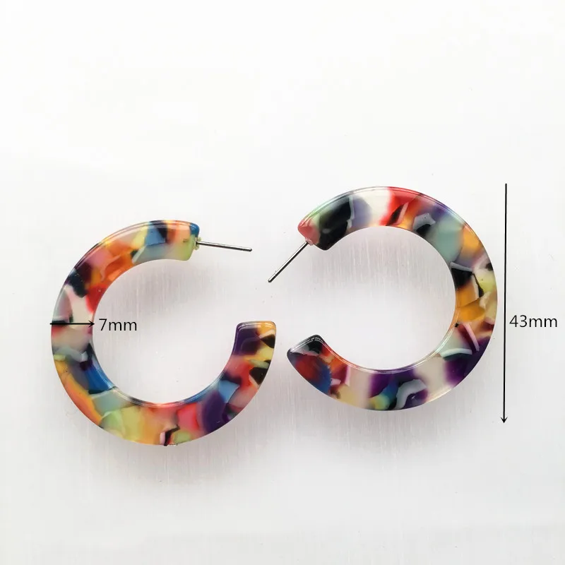 UJBOX 2019 японские и корейские цветные ацетатные полимерные серьги женские