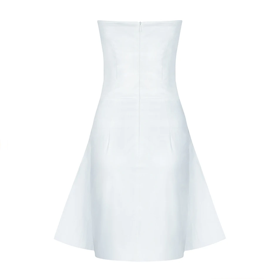 Модное сексуальное Белое Платье женское без рукавов бретелек на молнии