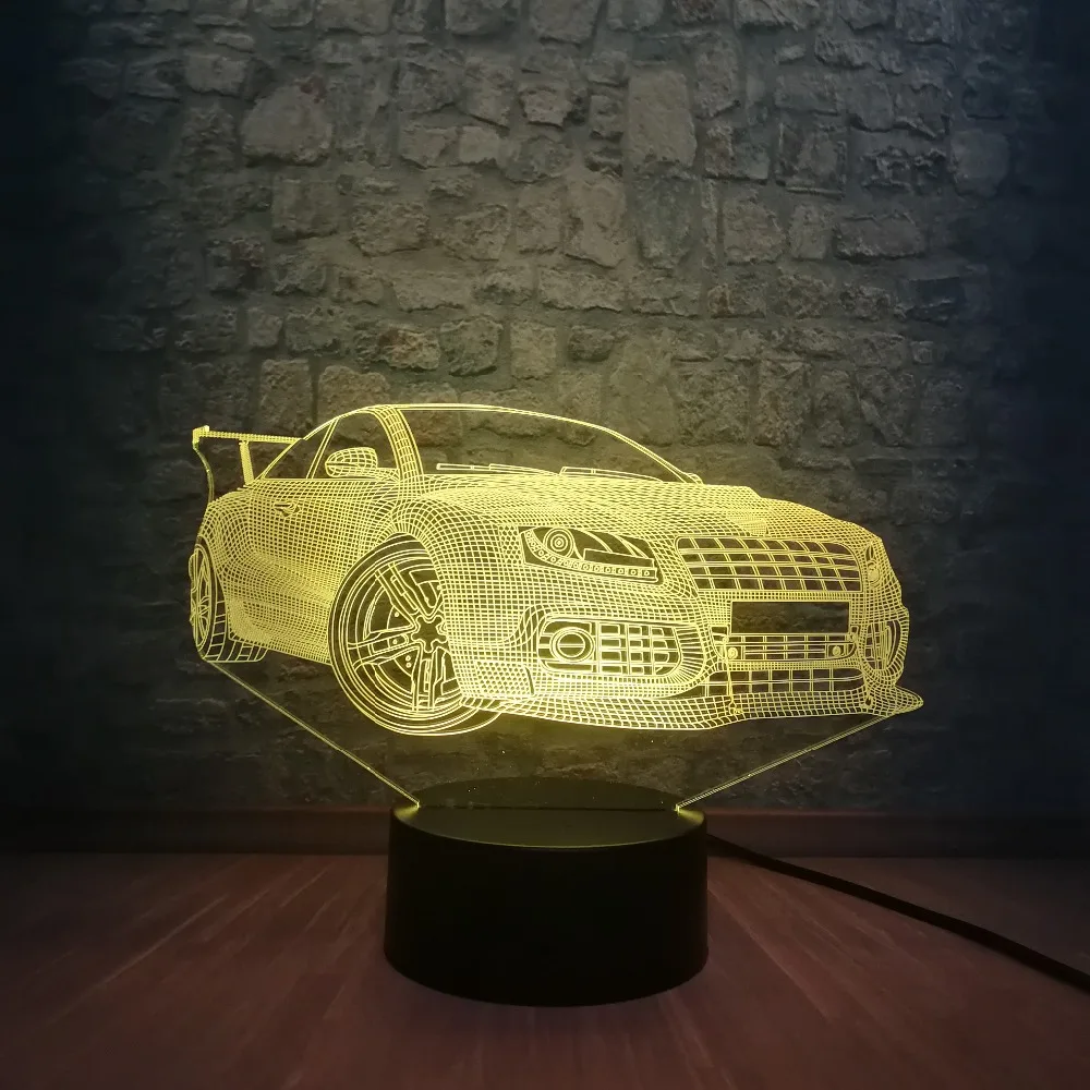Крутой супер автомобильный ночной Светильник 3D LED USB светильник атмосферная