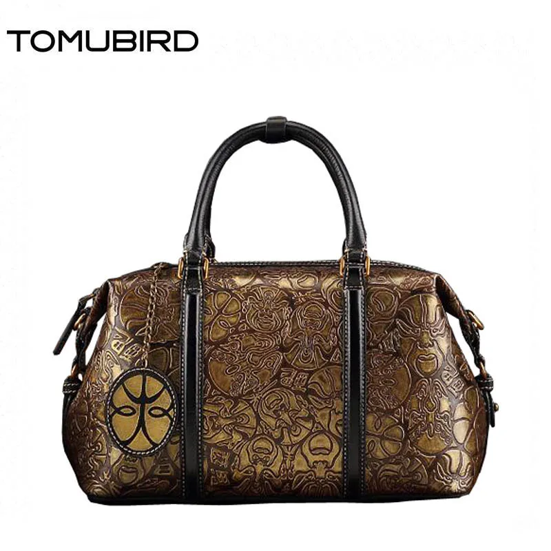 TOMUBIRD новинка 2019 роскошные женские сумки из воловьей кожи с тиснением в стиле