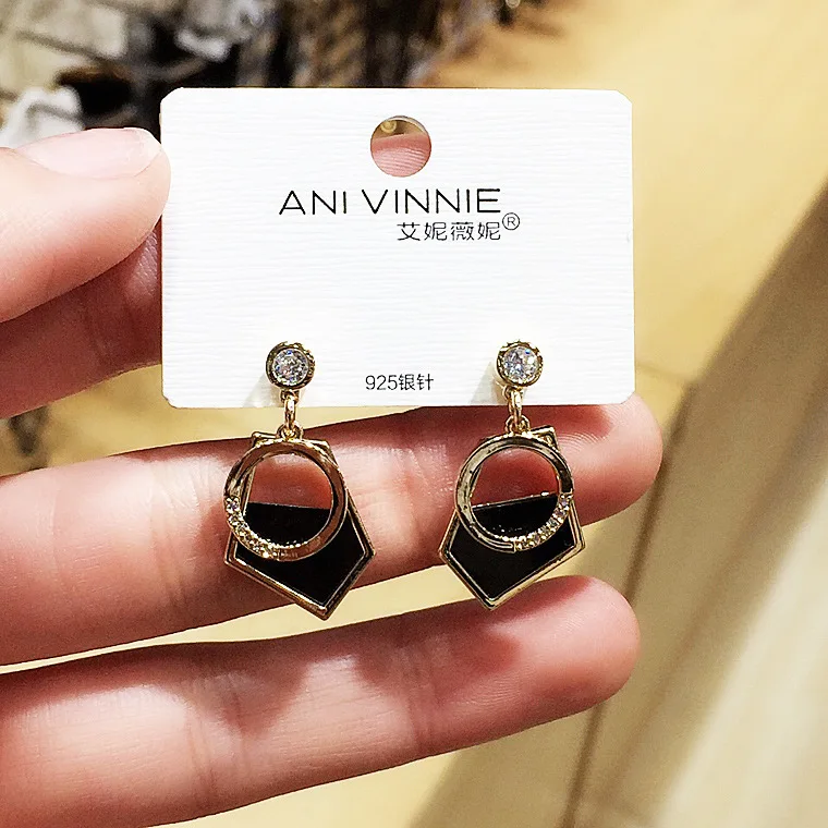 Неравномерность Геометрическая оболочка серьги 925 серебро булавки