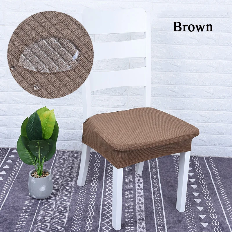 Твердые Цвет Водонепроницаемый чехлы на кухонные стулья стрейч Обеденная стул