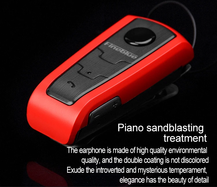 Fineblue F910 Беспроводная Bluetooth V4.0 гарнитура в ухо вибрирующее оповещение носить клип Hands Free наушники для смартфонов