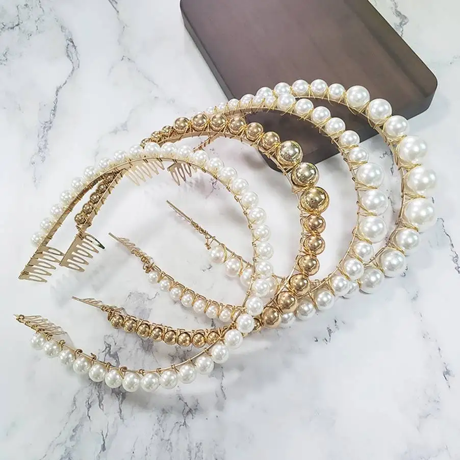 Женский обруч для волос с жемчугом в богемном стиле аксессуары кристаллами