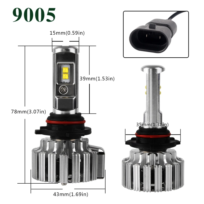 NIGHTEYE H7 светодиодный H4 светодиодный H11 HB3 9005 HB4 9006 H1 Автомобильный светодиодный фары для авто 80 Вт 9000LM автомобильных фар Противотуманные фары 12V 24V
