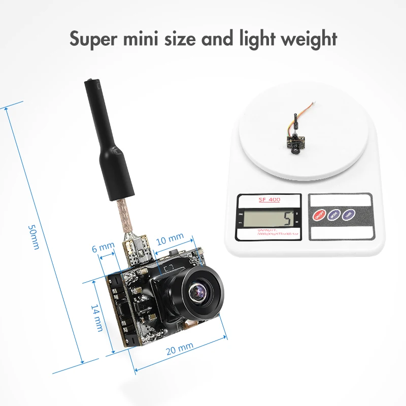 Новейшая модель; Eachine TX05 0,01/5/25/50/100/250 мВт переключаемый w/OSD AIO 5,8G 72CH VTX 600TVL NTSC Мини FPV Камера для дрона с дистанционным управлением