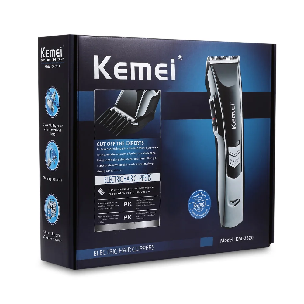 Kemei KM 2820 мощный электрический триммер для стрижки волос укладки стрижка моющиеся