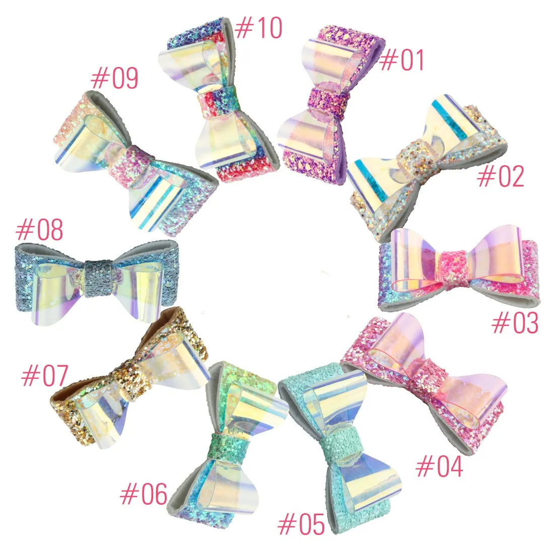 XIMA 10 шт./лот 2,3 дюймов обувь для девочек блеск DIY банты на голову без Клип ПВХ бабочки без зажимов детей ручной работы аксессуары волос