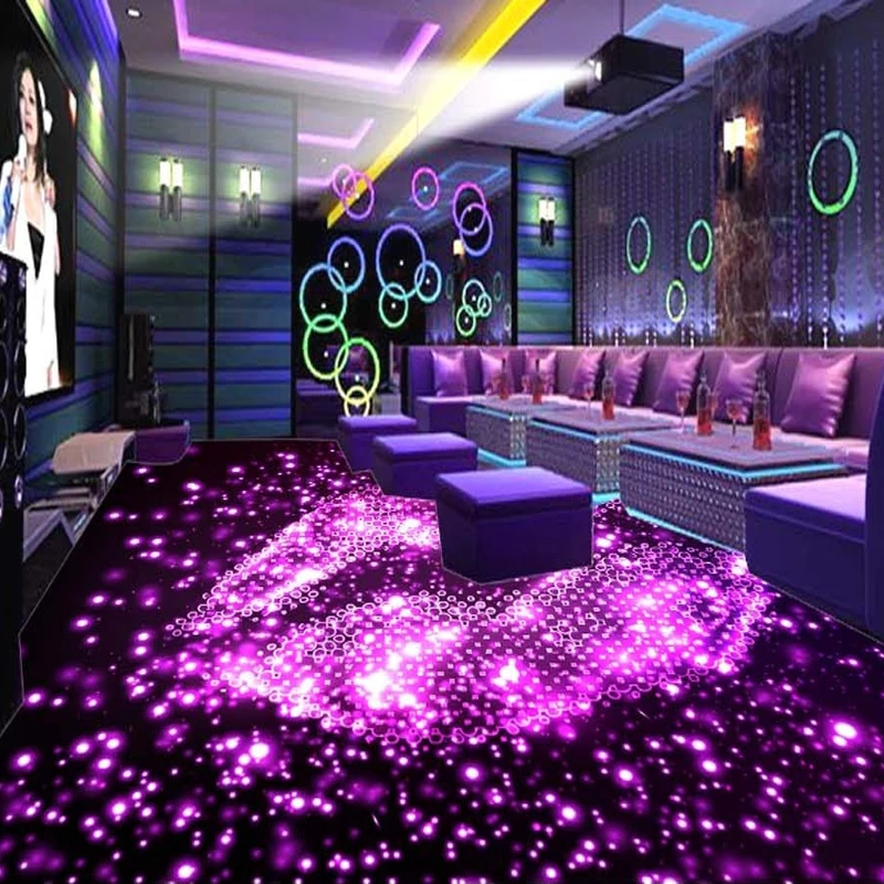 Пользовательские 3D обои для пола стерео KTV бар ПВХ самоклеящиеся