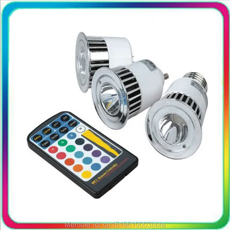 Гарантия 3 года Epistar Chip Вт 5 E27 GU10 Светодиодная лампа RGB дистанционное изменение