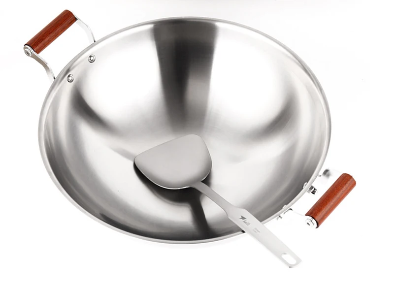 Кит высокое качество титана Wok 3.5L Открытый Кемпинг Сковорода без покрытия газовая кухонная посуда здоровая Нетоксичная кухонная утварь Ti8124