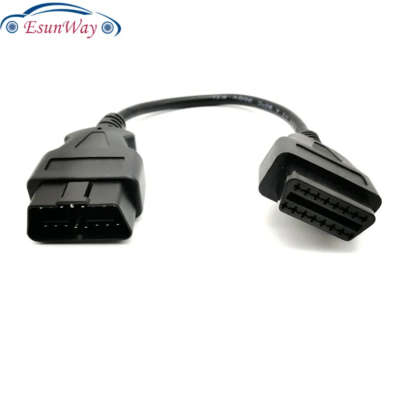 Диагностический кабель удлинитель с 16 контактным штекером OBD2 30 см|obd connector female|obd 2